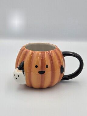 Hyde & Eek Cute Pumpkin Face Ceramic Mug Nwt